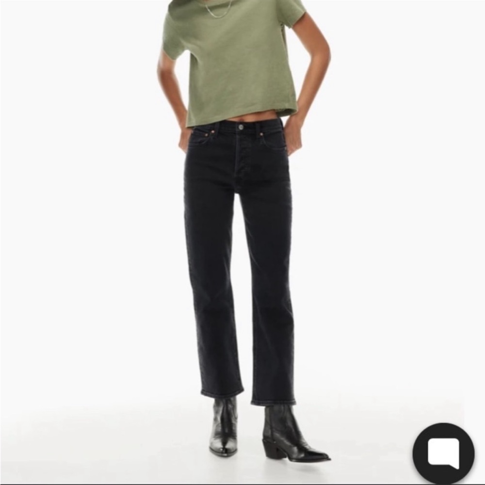 Aritzia x Denim Forum • the arlo high rise straight faded black size 29